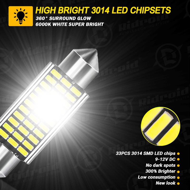 RIDROID White LED Lights Interior Package kit for 2007 -