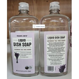 Generic Trader Joe’s Liquid Dish Soap Lavender Tea Tree Scent 25fl oz 739ml (Two Bottles)