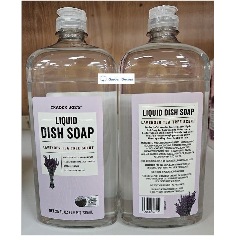 Generic Trader Joe’s Liquid Dish Soap Lavender Tea Tree Scent