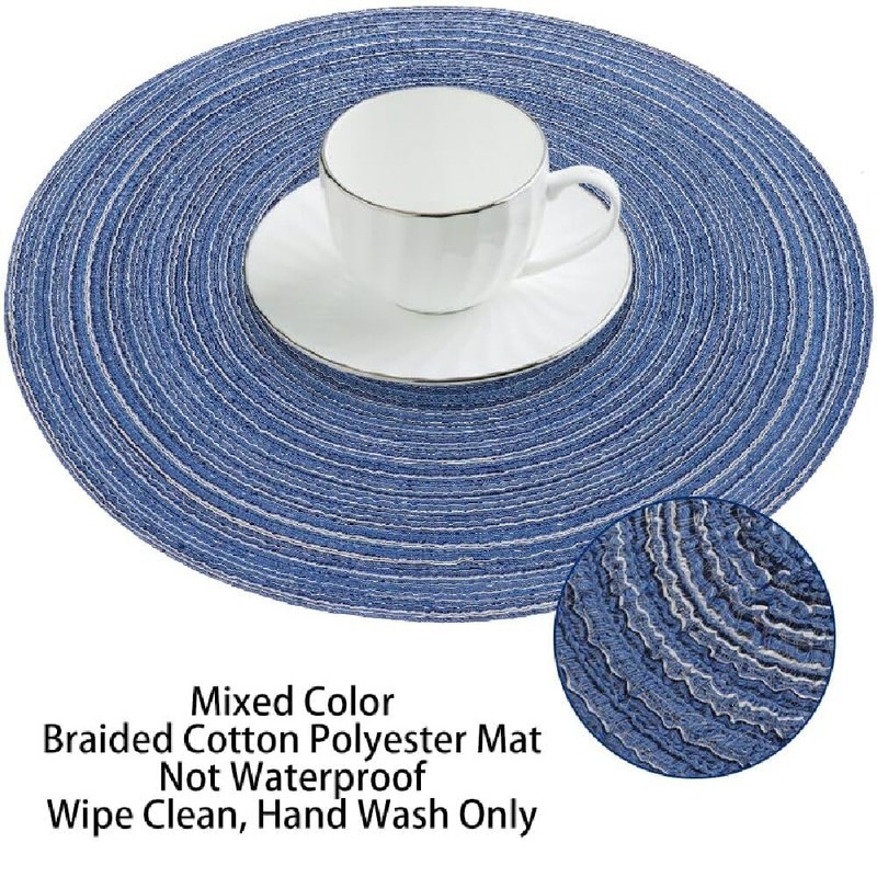 Leegood 15Inch Round Placemats for Dining Table - Heat-Resistant Non-Slip