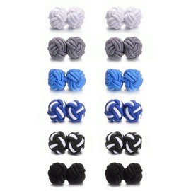 Yoursfs 6 Pairs Set Gum Cuff Round Braided Cuff Elastic Cuff Set Cuff Links Cufflinks Fashion Jelly Gift, gum