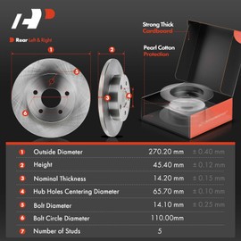 A-Premium Front Vented & Rear Solid Disc Brake Rotors + Ceramic Pads Kit Compatible with Select Chevy, Pontiac and Saturn Models- Cobalt 2008, Malibu 2005-2012, G5 2007-2009, G6 2006-2010, Aura 07-09