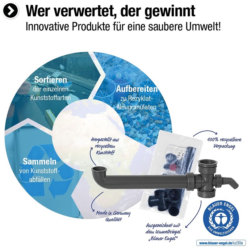 Cornat Recycled Drain Connection for Double Sinks - 1 1/2