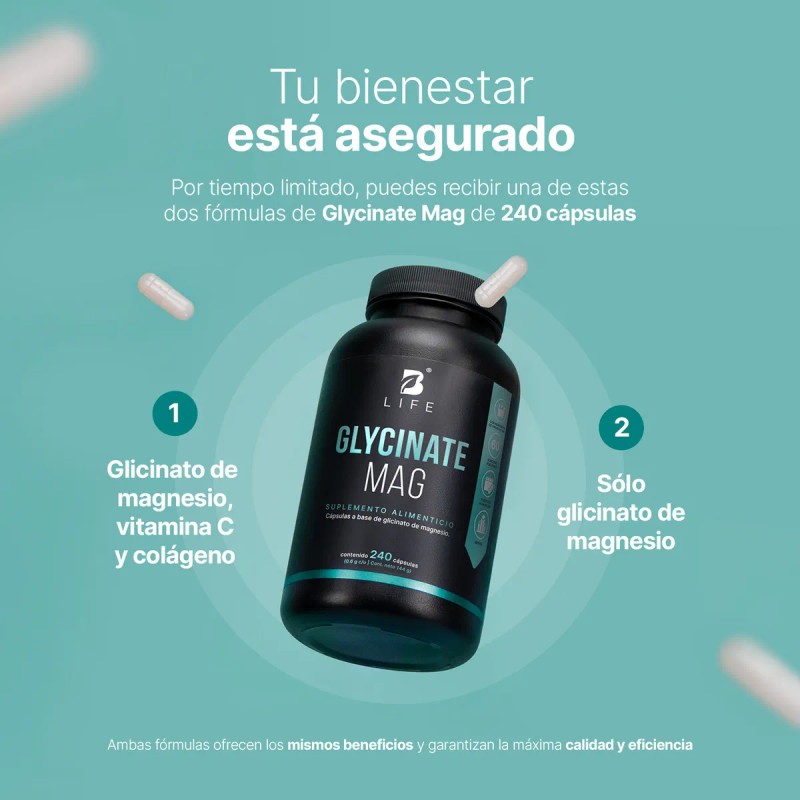 Glicinato Magnesio 408mg 240 Cápsulas Life Sabor