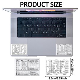2pcs Windows Shortcut Sticker, Excel Cheat Sheet, Shortcut Stickers for Laptop, Reference Guide Keyboard Shortcut Sticker, Laptop Keyboard Stickers, Keyboard Shortcuts Cheat Sheet(Clear/Black)