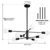 RUIYEY Modern Sputnik Chandeliers Light, 8-Light Black Chandeliers for Dining
