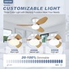 ZOEYON Small White&Wood Ceiling Fan with Light - 35 Inch