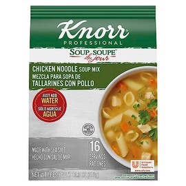 Knorr Professional Soup du Jour Chicken Noodle Soup Mix No added MSG, 0g Trans Fat per Serving, Just Add Water, 13.3 oz, Pack of 4