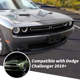 Jimen for Challenger License Plate Holder, Front License Plate Frame Mount Bracket Compatible with Dodge Challenger 2010-2023 (Black)