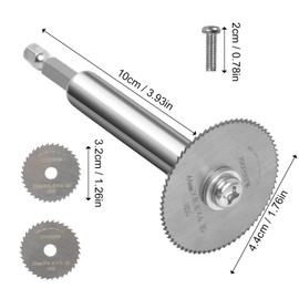 Circular Saw Blade Set, HSS Circular Saw Blades, PVC Sanitary Inner Cutter, 6.35 mm (1/4 Inch) Hex Shank, 4 Pieces Saw Blades (32 mm x 2 + 24 mm x 2), Circular Saw Steel Blades for Wood, Plastic,