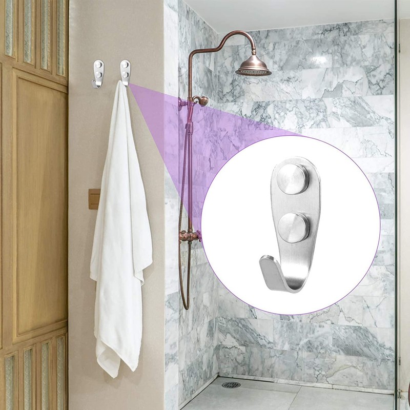 Pack of 8 Coat Hooks with Wall Coat Hooks, Curved