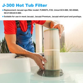 Hot Tub Spa Filter Replacement Jacuzzi Filter J-300 J400 Jacuzzi Spa Filter 6CH-960 Jacuzzi Hot Tub Filter PJW60TL-F2S Filbur FC-2800 6540-476 14081 - With Closed Handle (Not be Removed) - 2 Pack