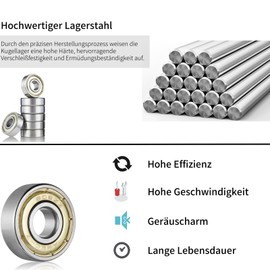 Pack of 40 608ZZ Carbon Steel High Speed Miniature Ball Bearings 8 x 22 x 7 mm Metal Double Shielded Deep Groove Ball Bearing Miniature Deep Groove Ball Bearing for Skateboard Roller Inline Skates