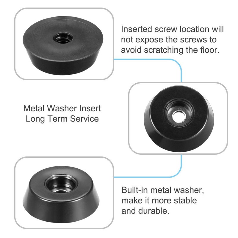 uxcell Rubber Feet Buffers Pads D18x15xH5mm Black 4pcs