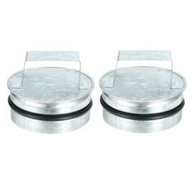 PATIKIL 4 Inch Metal Tee Cap, 2 Pcs Galvanized Steel Duct End Cap Dry Vent Cover Ducting Sealing Tee Plug with Handle and Rubber Gasket for HVAC Systems Indoor and Outdoor Use