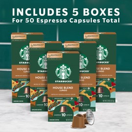 Starbucks by Nespresso Original Line, House Blend, Medium Roast Coffee, 50-count Espresso Pods