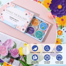 Swiffen 6 Pcs Swear Aromatherapy Shower Steamers for Women Swear Gifts Aromatherapy Spa Kit, Stress Relief Self Care Bath Kit for Women Men Birthday Wedding Bridal Shower, 6 Scents