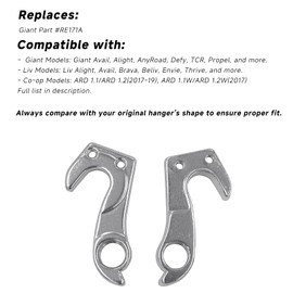 Derailleur Hanger 167 GH-136 for Giant Avail, Defy, TCR, Propel, Revolt, LIV, Alight, Avail, Brava, Thrive, CO-OP and More – Aluminum Alloy Replacement Hanger for Rear Derailleur – Includes Screws