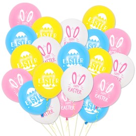 20Pcs Easter Balloons, Easter Bunny Balloons, Easter Decorations Balloons for Festival Home Spring Easter Birthday Party Decoration Supplies