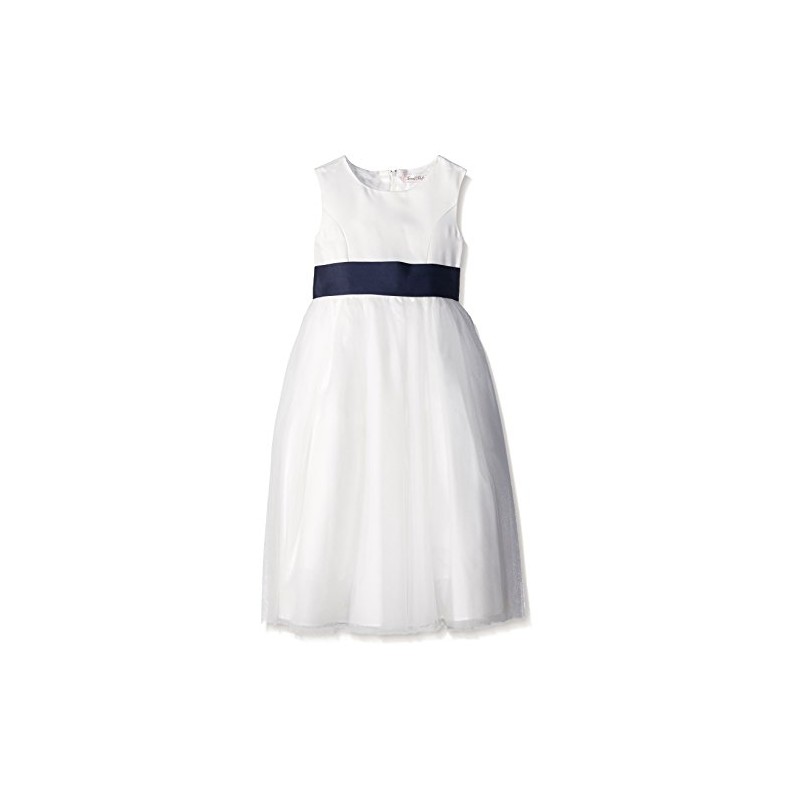 Sweet Kids Satin Preformed Bow Adjustable Sash Belt Navy M/Girls