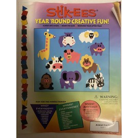 Stik-EES Animal Crackers Baby Zoo Vintage Stik-EES  Vinyl Decals Clings Up To 10” Tall