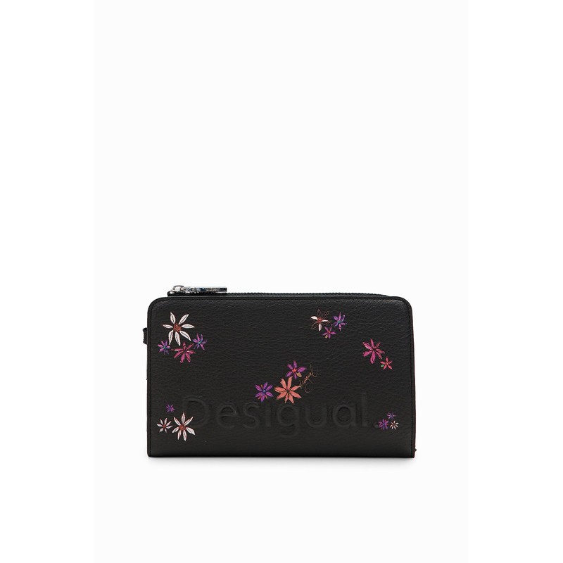 Desigual Women's Mone_Flor Yvette Emma 2.0 Bi-Fold Wallet, Black, black