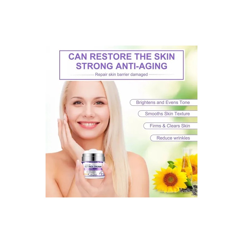 Crema Rejuvenece Antiedad Retinol 2.5% Aloe Vera Antiarrugas