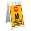 Stop Pedestrian Crosswalk (24" X 36") Standard A-Frame Signicade, Includes