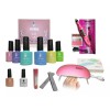 Minisun Kit Gel Gama 6p+lampara 9w Rosa+pulidor+base+top+aceite+lima