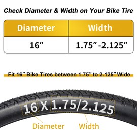 RUTU 16" x 1.75/1.95/2.10/2.125 Bike Tubes with 32mm Schrader Valve Compatible with 16x1.75 16x1.9 16x1.95 16x2.0 16x2.125 Road Dirt Kids Bike Stroller Puncture Proof Inner Tube 2 Pack