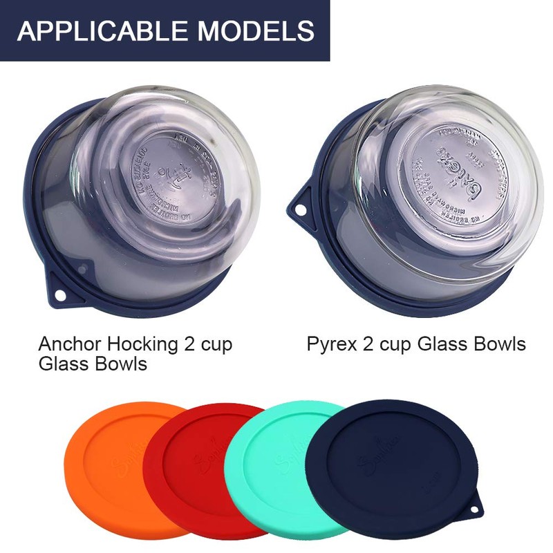 Sophico 2 Cup Round Silicone Storage Cover Lids Replacement for