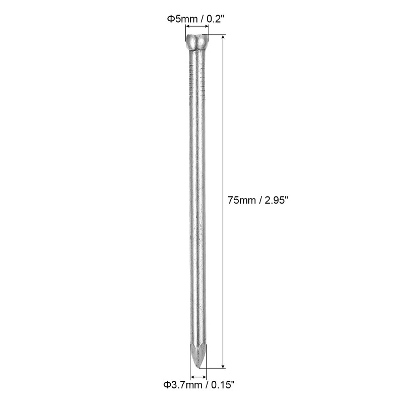 sourcing map Finishing Nails 50pcs 75mm 3 Inch Hand-Drive Hardware