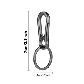SteelFever Carabiner Keyring, Pack of 3 Metal Keyrings, Small Carabiner Hook, Key Ring with Carabiner Removable for Hanging in Backpack, Car Keys