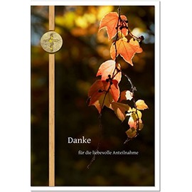 metALUm Thank You Cards Mourning Autumn Leaves 10 Cards