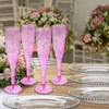 Homy Feel Pink Glitter Plastic Pink Wine Glasses 30 Pack,