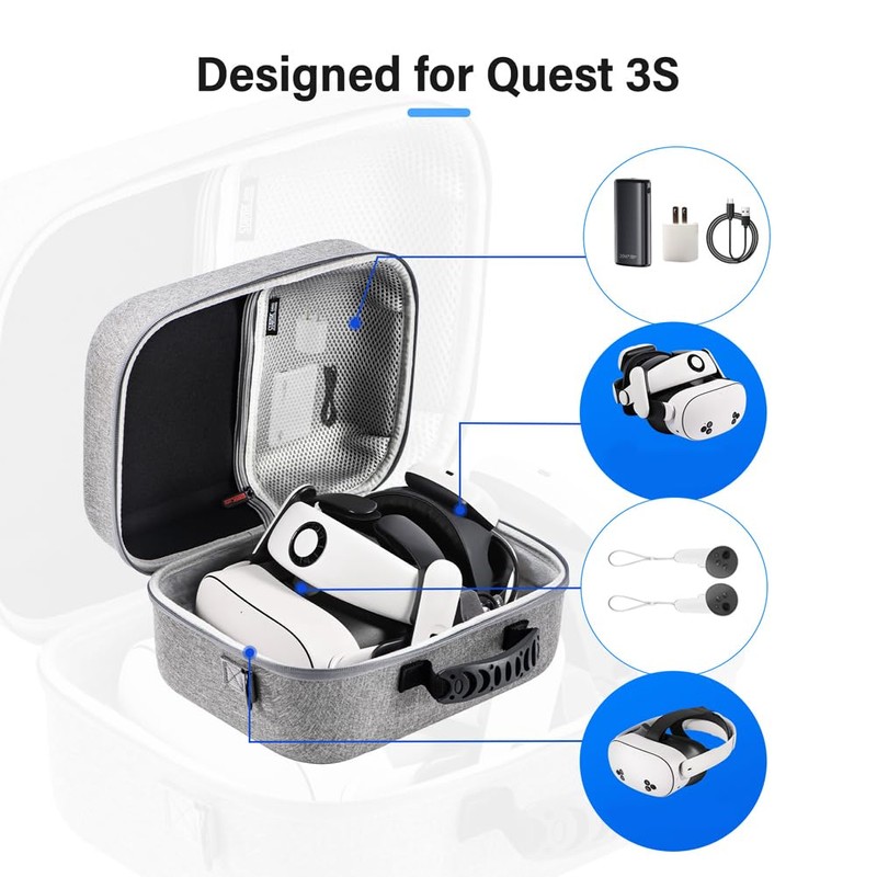 GETBSTOOP Carrying Case for Quest 3S VR Headset Controllers, Portable
