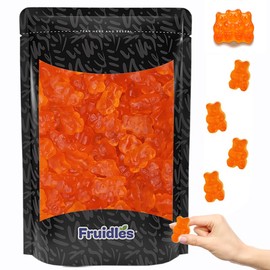 Fruidles Orange Gummi Bears Candy, Fruit Flavors Gummies, Allergy Friendly, Non-GMO, No Artificial Sweeteners Gummy (8oz Bag)