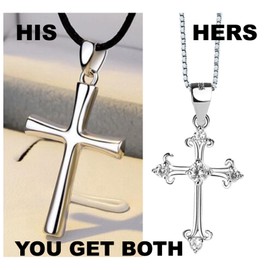 Unbranded        B778/783 Simple Small Silver Cross Pendant Stainless Steel Quality Necklace Women Men's