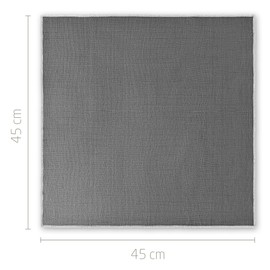 MIQIO® Design Fabric Napkins with Elegant Decorative Stitching, Set of 6 Linen Napkins, 45 x 45 cm, Fabric Napkins Made of 55% Linen and 45% Cotton, European Flax, GOTS and Ökotex Certified, Dark Grey