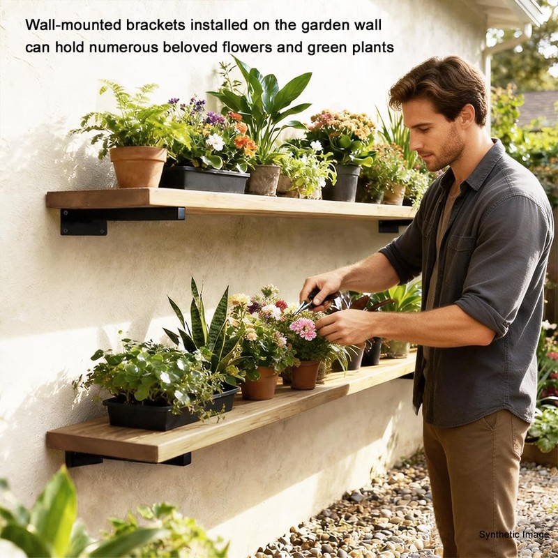 ANTEISI Wall Small Plant Stand Brackets,12" Heavy Duty,Space Saving
