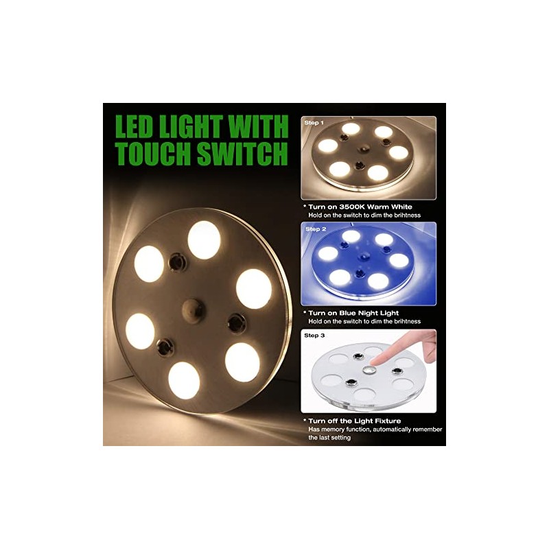 LED RV Dome Light, 12V Dimmable Ceiling Light with Touch