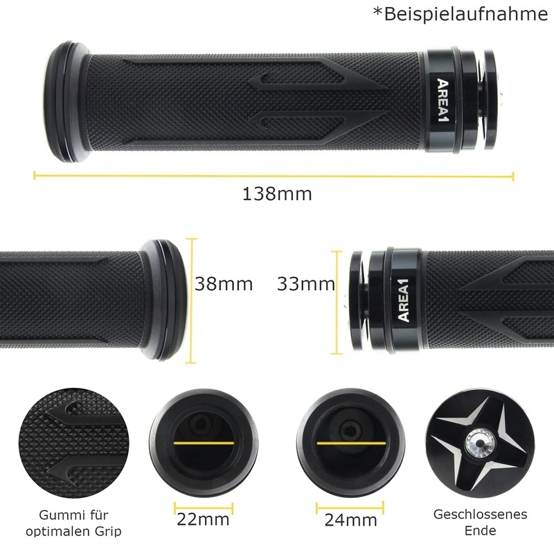 Universal Motorbike/Scooter Handlebar Grips Rubber Grip 22/24-25 mm (Laser)