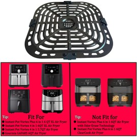 HQT 6QT Air Fryer Grill Crisper Plate for Instant Pot Vortex Plus 6 in 1 6QT XL Air Fryer, Premium Air Fryer Grill Pan Rack Tray Insert Grate Grid Shelf for 6QT Instant Air Fryers, Dishwasher Safe