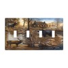 Wpshijia Bear Moose Lodge Woodland 4 Gang Decorative light switch