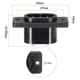 Leloco 6 pieces IEC connector C8 plug, C8 plug IEC socket, C8 plug IEC inlet 250 V/2 A device plug socket AC screw mounting adapter