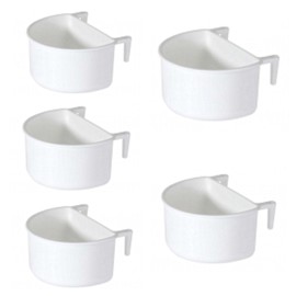 Moondown Farm 7.5cm White D Cup 5 Pack Animal Feeding Cup - Bird Feeding Cup - Small Pet - Finch - Canary - Budgie