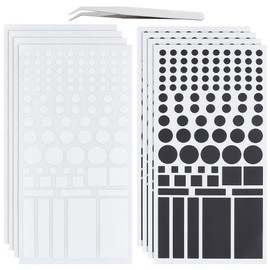 BENECREAT 8 Sheets LED Light Blocking Stickers, Black and White 100% Dimming of LED Cover Stickers for Clocks, Routers, Controllers(With Tweezer)
