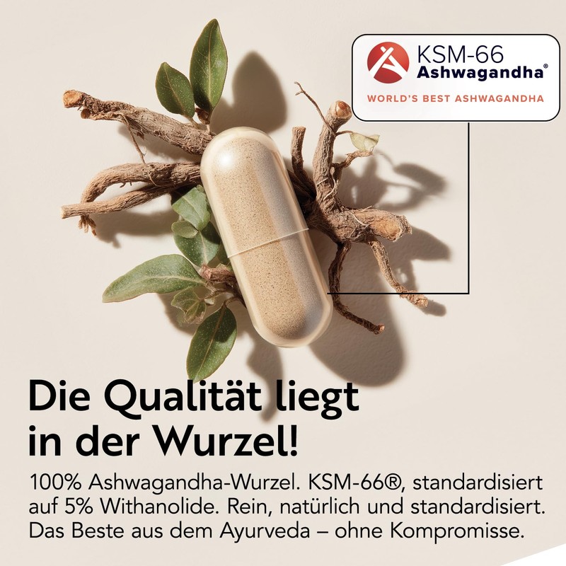 Ashwagandha KSM-66 600 mg PiùLife - Extract from Root 5%