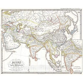 Historic Map - Spruner Map of Asia 200 B.C.E (Han China, Seleucid Empire) -, 1855 - Vintage Wall Art - 24in x 20in
