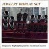 Leinuosen 5 Pcs Velvet Jewelry Display Set for V-shaped and